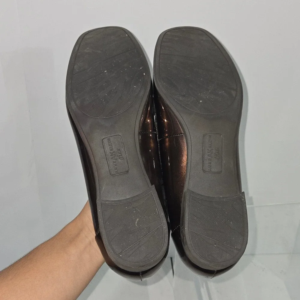 Anne Klein Vittorio iFlex Bronze Metallic Croc Loafers Womens Size 9M